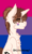 Size: 114x190 | Tagged: safe, artist:kitkatbug1, oc, oc only, oc:soprano, pony, unicorn, bisexual pride flag, eyes closed, flag background, horn, pride, pride flag, solo, unicorn oc