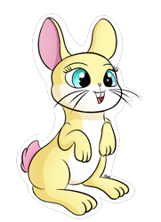 Size: 1300x1800 | Tagged: safe, artist:ponyxwright, fluttershy, rabbit, g4, atg 2020, bunnified, bunnyshy, female, newbie artist training grounds, simple background, solo, species swap, transparent background, white outline