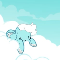 Size: 635x635 | Tagged: safe, artist:glitter_on_her_wings, oc, oc only, oc:silver song, pegasus, pony, base used, cloud, eyes closed, female, hoof polish, mare, on a cloud, pegasus oc, sleeping, solo, wings