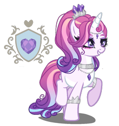 Size: 800x850 | Tagged: safe, artist:gihhbloonde, oc, oc only, pony, unicorn, female, mare, offspring, parent:princess cadance, parent:shining armor, parents:shiningcadance, simple background, solo, transparent background