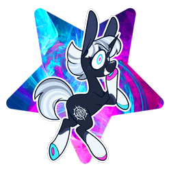 Size: 2160x2160 | Tagged: safe, artist:glowfangs, oc, oc only, oc:siphon burst, pony, unicorn, big ears, coat markings, female, floating, freckles, high res, mare, socks (coat markings), solo