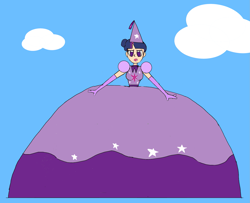 Size: 2057x1669 | Tagged: safe, artist:recommender440, twilight sparkle, human, g4, 1000 hours in ms paint, clothes, dress, gown, hennin, humanized, impossibly large dress, paraskirt, princess, surprised