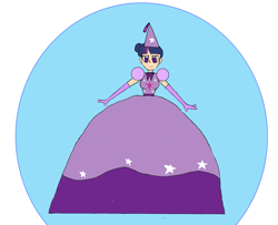 Size: 2057x1669 | Tagged: safe, artist:recommender440, twilight sparkle, human, g4, 1000 hours in ms paint, bubble, clothes, dress, gown, hennin, humanized