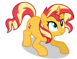 Size: 2500x1932 | Tagged: safe, artist:oyks, sunset shimmer, pony, unicorn, g4, cute, female, shimmerbetes, simple background, solo, transparent background, vector