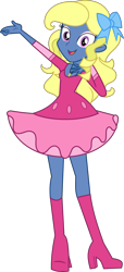 Size: 2499x5487 | Tagged: safe, artist:shootingstarsentry, oc, oc:azure/sapphire, equestria girls, g4, boots, clothes, crossdressing, dress, equestria girls-ified, femboy, kim possible, male, shoes, simple background, the pink poof, transparent background