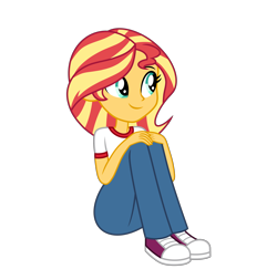 Size: 6400x6219 | Tagged: safe, artist:emeraldblast63, sunset shimmer, equestria girls, g4, converse, dan vs, elise, female, shoes, simple background, solo, transparent background