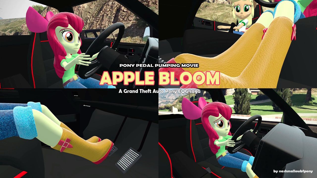 2373972 - safe, artist:marshmallowbfpony, apple bloom, applejack, equestria  girls, g4, 3d, boots, car, clothes, female, grand theft auto, jeans, legs,  pants, pedal, pictures of legs, scared, seat, shirt, shoes, siblings,  sisters, source