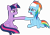 Size: 8922x6271 | Tagged: safe, artist:orbitalxd, rainbow dash, twilight sparkle, alicorn, pegasus, pony, deep tissue memories, g4, my little pony: friendship is forever, crying, female, simple background, spa pony rainbow dash, transparent background, twilight sparkle (alicorn), vector