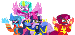 Size: 2261x1080 | Tagged: safe, artist:徐詩珮, fizzlepop berrytwist, glitter drops, spring rain, tempest shadow, twilight sparkle, alicorn, pony, unicorn, series:sprglitemplight diary, series:sprglitemplight life jacket days, series:springshadowdrops diary, series:springshadowdrops life jacket days, g4, alternate universe, bisexual, broken horn, chase (paw patrol), clothes, cute, female, glitterbetes, horn, lesbian, lifeguard, lifeguard spring rain, marshall (paw patrol), mighty pups, paw patrol, polyamory, ship:glitterlight, ship:glittershadow, ship:sprglitemplight, ship:springdrops, ship:springlight, ship:springshadow, ship:springshadowdrops, ship:tempestlight, shipping, simple background, skye (paw patrol), springbetes, tempestbetes, transparent background, twilight sparkle (alicorn), zuma (paw patrol)