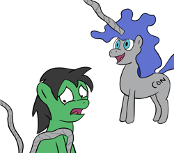 Size: 3400x3000 | Tagged: safe, oc, oc:contard, oc:filly anon, /mlp/ con, 4chan, blank stare, female, filly, high res, simple background, uncomfortable, vestigial horn