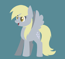 Size: 1378x1238 | Tagged: safe, artist:hosikawa, derpy hooves, pegasus, pony, g4, female, green background, lineless, mare, open mouth, simple background, solo