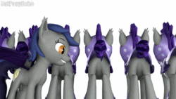 Size: 599x337 | Tagged: safe, artist:batponyecho, oc, oc only, oc:echo, bat pony, pony, 3d, animated, armor, bat pony oc, bat wings, butt, eyes on the prize, fangs, featureless crotch, female, femdom, gif, looking at butt, male, mare, new lunar republic, night guard, plot, rear view, simple background, source filmmaker, spread wings, stallion, tail, white background, wings