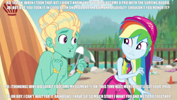 Size: 1920x1080 | Tagged: safe, edit, edited screencap, screencap, gladys, rainbow dash, zephyr breeze, blue crushed, equestria girls, equestria girls series, g4, arms, bare arms, beach, beach umbrella, beard, belly button, cap, caption, clothes, cloud, day, duo, eyebrows, eyelashes, facial hair, female, geode of super speed, hat, hill, impact font, jewelry, magical geodes, male, male nipples, meme, midriff, necklace, nipples, nudity, ocean, outdoors, partial nudity, question, question mark, sand, shadow, sky, surfboard, swimming trunks, teeth, text, text edit, top, topless, traffic cone, umbrella, wall of tags, wet, zephyr's necklace