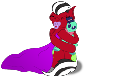 Size: 5030x3030 | Tagged: safe, artist:small-brooke1998, oc, oc only, pegasus, pony, adult foal, diaper, eyes closed, female, hug, mare, non-baby in diaper, pacifier, peridot's alien plushie, plushie, ponified, shatter (transformers), simple background, solo, steven universe, transformers, transparent background