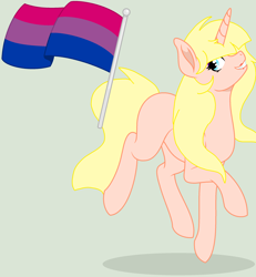 Size: 2208x2392 | Tagged: safe, artist:circuspaparazzi5678, oc, oc only, oc:lady pon-pon, pony, unicorn, base used, bisexual pride flag, eyeshadow, high res, lipstick, makeup, pride, pride flag, pride month, solo