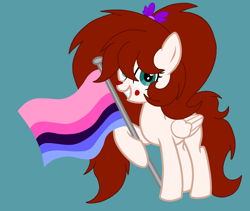 Size: 2740x2313 | Tagged: safe, artist:circuspaparazzi5678, oc, oc only, oc:circus harmony, pegasus, pony, base used, clown makeup, high res, omnisexual, omnisexual pride flag, parent:breanna, parent:circus baby, pride flag, pride month, solo
