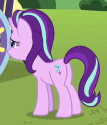 Size: 246x287 | Tagged: safe, screencap, starlight glimmer, pony, a horse shoe-in, g4, butt, cropped, female, plot, solo