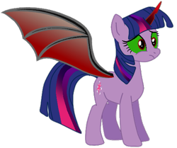 Size: 927x774 | Tagged: safe, artist:eris-dash, part of a set, alicorn, pony, series:dark city king, bat wings, corrupted, corrupted twilight sparkle, dark magic, dark twilight, dark twilight sparkle, darklight, darklight sparkle, demon wings, female, magic, needs more pixels, part of a series, queen twilight, simple background, solo, sombra eyes, transparent background, wings