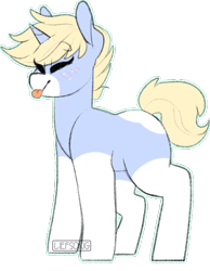 Size: 422x545 | Tagged: safe, artist:liefsong, oc, oc only, oc:nootaz, pony, unicorn, :p, blushing, coat markings, cute, present, simple background, socks (coat markings), solo, tongue out, transparent background