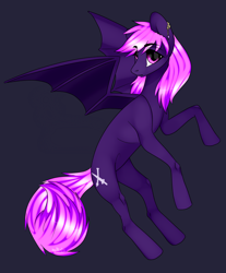 Size: 850x1026 | Tagged: source needed, useless source url, safe, artist:miuliy, oc, oc only, oc:misthil bloom, bat pony, pony, bat pony oc, bat wings, simple background, solo, wings