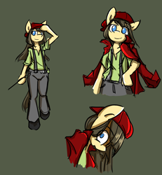 Size: 1980x2142 | Tagged: safe, artist:spheedc, oc, oc only, oc:orus, earth pony, semi-anthro, arm hooves, clothes, coat, digital art, female, hat, mare, simple background, solo, suspenders