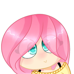 Size: 737x738 | Tagged: safe, artist:mint-light, fluttershy, human, g4, bust, clothes, eye clipping through hair, female, humanized, simple background, smiling, solo, transparent background