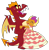 Size: 801x818 | Tagged: safe, artist:queencold, garble, smolder, dragon, g4, brother and sister, clothes, crying, cute, dragoness, dress, duo, female, gown, holes in wings, hug, male, siblings, simple background, smolderbetes, teenaged dragon, transparent background