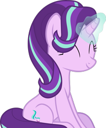 Size: 3923x4748 | Tagged: safe, artist:orbitalxd, starlight glimmer, pony, unicorn, a-dressing memories, g4, my little pony: friendship is forever, ^^, absurd resolution, eyes closed, female, magic, simple background, solo, transparent background, vector