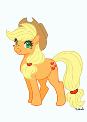 Size: 2289x3212 | Tagged: safe, artist:rabbiata, applejack, earth pony, pony, g4, colored pupils, cute, female, high res, jackabetes, looking at you, mare, simple background, solo, white background