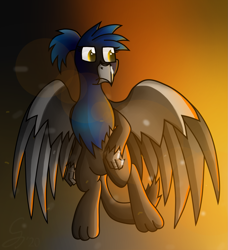 Size: 1345x1474 | Tagged: safe, artist:somber, oc, oc only, oc:storm, griffon, colored, female, fire, griffon oc, light, serious, shadow, solo