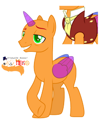 Size: 1600x1925 | Tagged: safe, artist:katnekobase, oc, oc only, alicorn, pony, alicorn oc, bags under eyes, base used, clothes, grin, horn, male, necktie, raised hoof, simple background, smiling, stallion, transparent background, wings