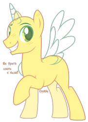 Size: 1835x2530 | Tagged: safe, artist:mint-light, oc, oc only, alicorn, pony, g4, alicorn oc, bald, base, grin, horn, male, pony base, raised hoof, simple background, smiling, solo, stallion, transparent background, transparent horn, transparent wings, wings