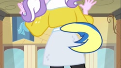 Size: 1192x670 | Tagged: safe, screencap, diamond tiara, equestria girls, g4, my little pony equestria girls, ass, butt, butt shake, dancing, diamond buttiara, female, helping twilight win the crown, solo, tail, wondercolt tail