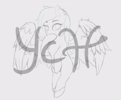 Size: 2547x2109 | Tagged: safe, artist:drarkusss0, oc, pegasus, pony, cute, ear piercing, earring, female, flying, high res, jewelry, piercing, solo, wings, ych example, ych sketch, your character here