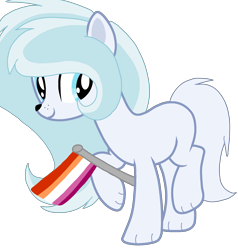 Size: 2265x2378 | Tagged: safe, artist:circuspaparazzi5678, oc, oc only, oc:arctic breeze, arctic fox, earth pony, fox, pony, arctic fox pony, base used, female, high res, lesbian, lesbian pride flag, paws, pride, pride flag, pride month, simple background, solo, transparent background