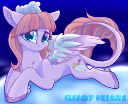 Size: 3521x2872 | Tagged: safe, artist:gleamydreams, oc, oc only, oc:powder floof, pegasus, pony, hat, high res, pegasus oc, wings