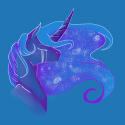 Size: 634x633 | Tagged: safe, artist:t3ssrina, princess luna, g4, crying, ethereal mane, galaxy mane, limited palette