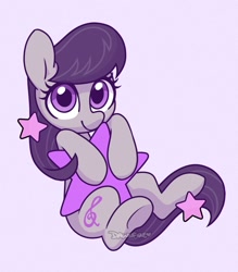 Size: 1000x1142 | Tagged: safe, artist:dawnfire, octavia melody, earth pony, pony, g4, cute, female, looking at you, mare, purple background, simple background, solo, stars, tavibetes