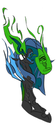 Size: 530x1192 | Tagged: safe, artist:dinexistente, queen chrysalis, changeling, changeling queen, g4, female, magic, microphone, simple background, solo, transparent background