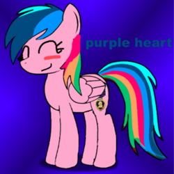 Size: 894x894 | Tagged: safe, oc, oc:purple heart, pegasus, pony, pony oc, purple heart