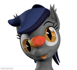 Size: 781x718 | Tagged: safe, artist:batponyecho, oc, oc only, oc:echo, bat pony, pony, 3d, :p, balancing, bat pony oc, bat wings, derp, fangs, female, food, mango, mare, ponies balancing stuff on their nose, silly, silly pony, simple background, solo, source filmmaker, that batpony sure does love mangoes, tongue out, white background, wings