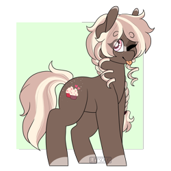 Size: 2000x2000 | Tagged: safe, artist:liefsong, oc, oc only, oc:cupcake cream, earth pony, pony, :p, cute, high res, one eye closed, tongue out, wink