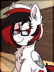 Size: 1200x1600 | Tagged: safe, artist:thebadbadger, oc, oc only, pegasus, pony, glasses