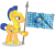 Size: 2071x1764 | Tagged: safe, flash sentry, pegasus, pony, g4, armor, banner, flag, flag day, flag of equestria, flag pole, flag waving, male, patriotism, royal guard, royal guard armor, spear, stallion, weapon