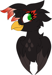 Size: 931x1347 | Tagged: safe, artist:taaffeiite, derpibooru exclusive, oc, oc only, oc:seren, griffon, bust, colored wings, colored wingtips, commission, female, griffon oc, simple background, smiling, transparent background
