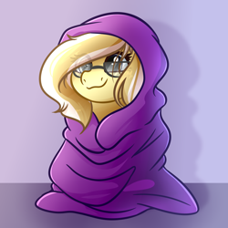 Size: 4000x4000 | Tagged: safe, artist:witchtaunter, oc, oc only, oc:ivoryquest, pegasus, pony, blanket, blanket burrito, glasses, solo