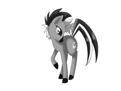 Size: 1600x1200 | Tagged: safe, artist:tomat-in-cup, oc, oc only, pony, unicorn, colored hooves, horn, looking back, raised hoof, simple background, solo, transparent background, unicorn oc