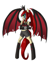 Size: 1200x1600 | Tagged: safe, artist:tomat-in-cup, oc, oc only, bat pony, anthro, unguligrade anthro, arm hooves, bat pony oc, bat wings, clothes, shorts, simple background, socks, solo, transparent background, wings