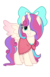Size: 1500x2300 | Tagged: safe, artist:mint-light, oc, oc only, alicorn, pony, alicorn oc, base used, bow, clothes, grin, hair bow, hair over one eye, horn, simple background, smiling, solo, transparent background, wings