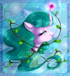 Size: 2424x2608 | Tagged: safe, artist:bl--blacklight, mistmane, pony, g4, bust, female, flower, high res, portrait, solo, younger